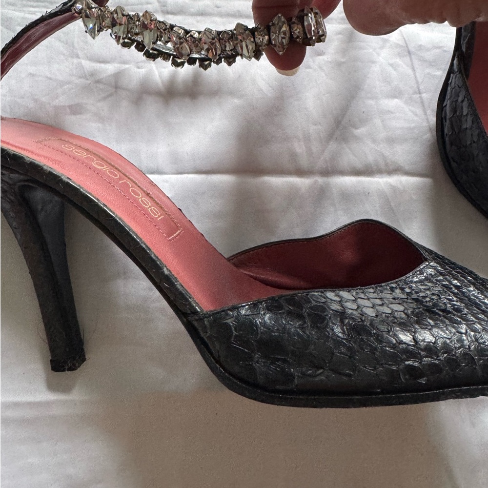 Sergio Rossi Embellished heels with Crystal Accents